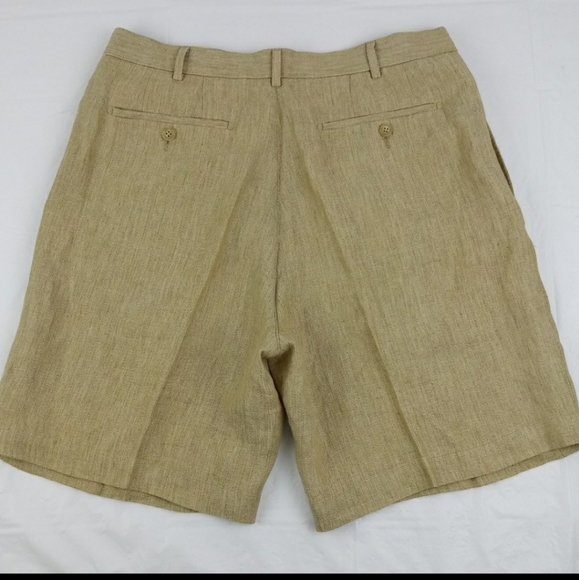 Nautica Rigger Pleated Classic Fit 40w Shorts 100% Linen - Picture 2 of 4